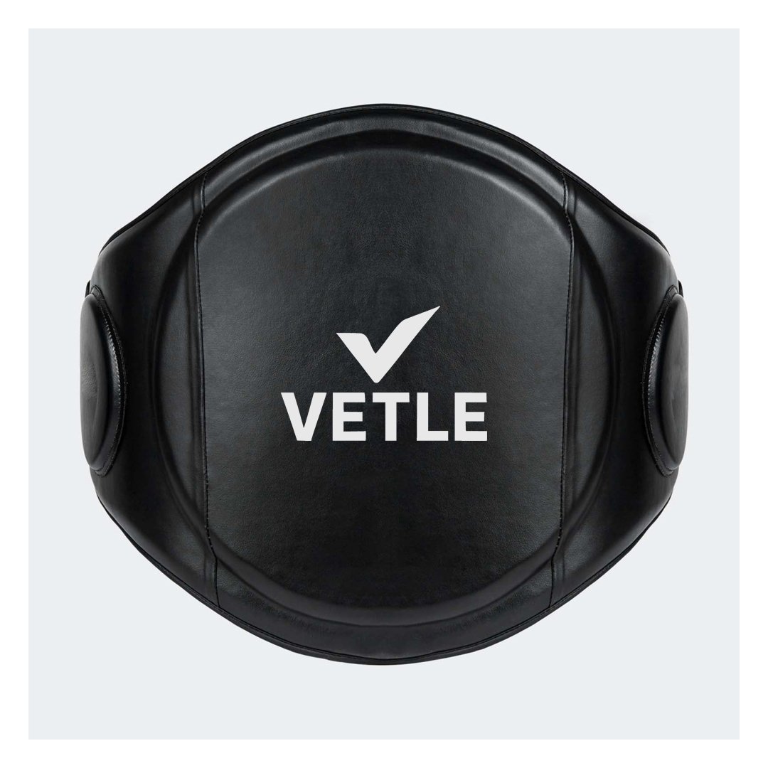 VETLE Pro Boxing Belly Pad – Premium Black Body Protector