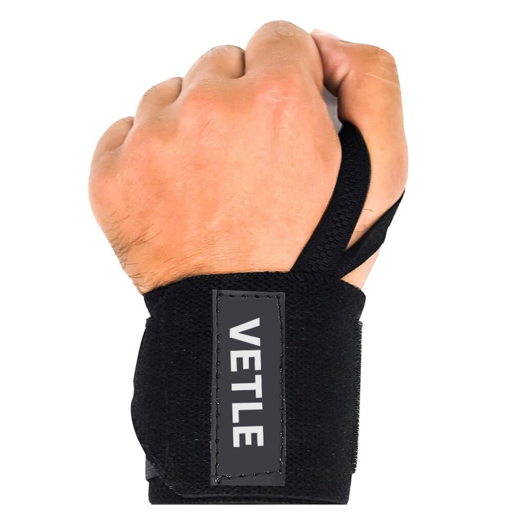 VETLE Flexible Nylon Wrist Wraps – Heavy Duty Strength Training Support for CrossFit, Weightlifting, and Calisthenics (Pair)